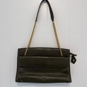 Vintage St John Green Leather Shoulder Bag